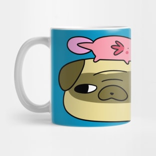 Pug Face and Axolotl Mug